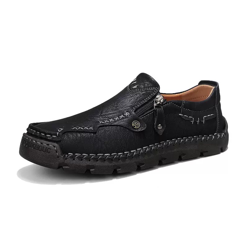 ⏰Last Day! 50% OFF 🔥VECTOSOLE®Men's Handmade Cowhide Arch Support Zipper Loafers