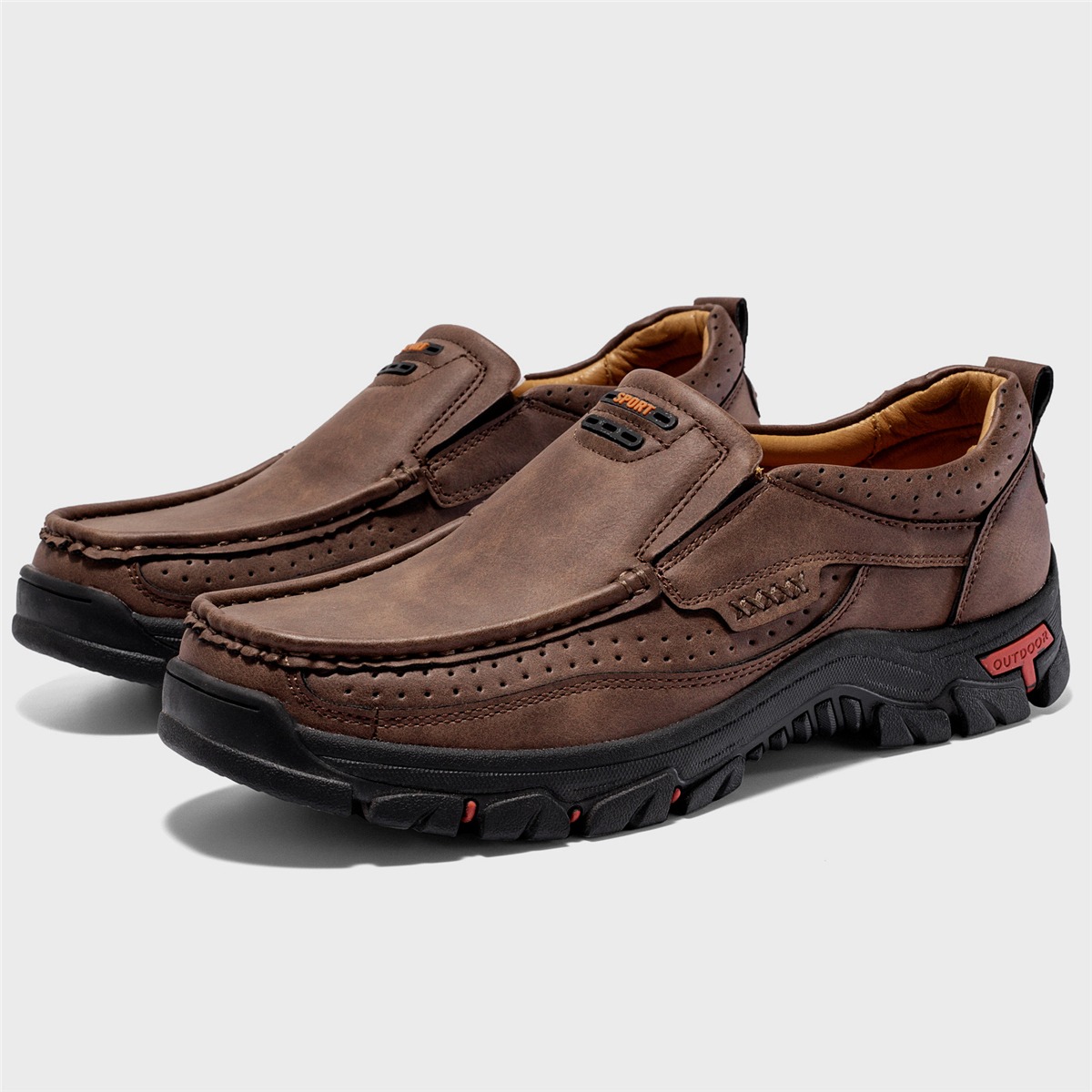 Orthopedic Walking Genuine Leather Slip On Loafers