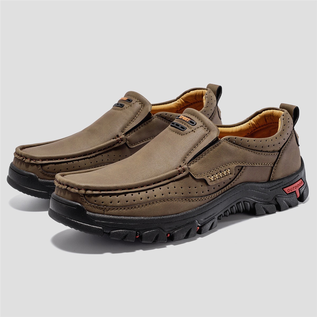 Orthopedic Walking Genuine Leather Slip On Loafers
