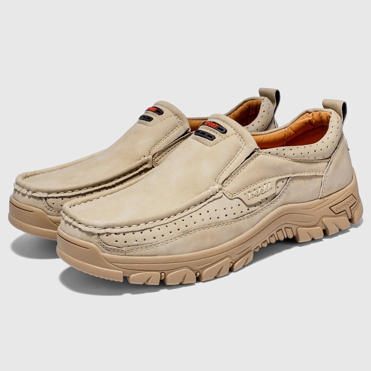 Orthopedic Walking Genuine Leather Slip On Loafers