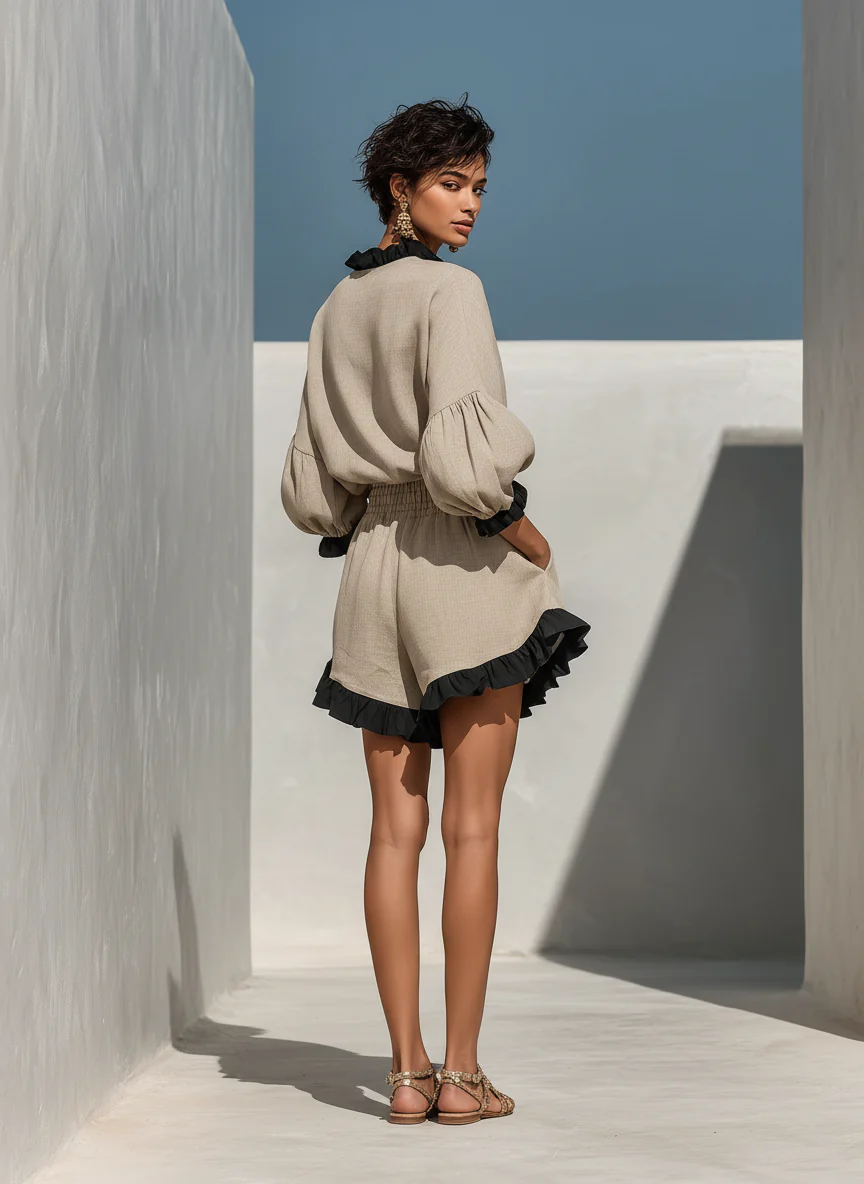 Women's Cotton-Linen Two-Piece Set