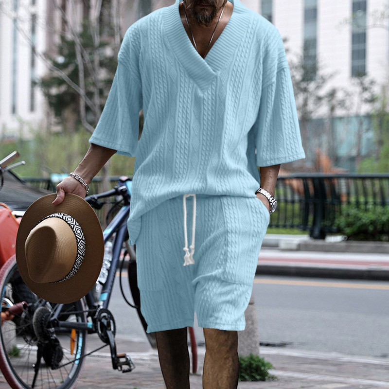 Casual Cable Knit T-shirt Set