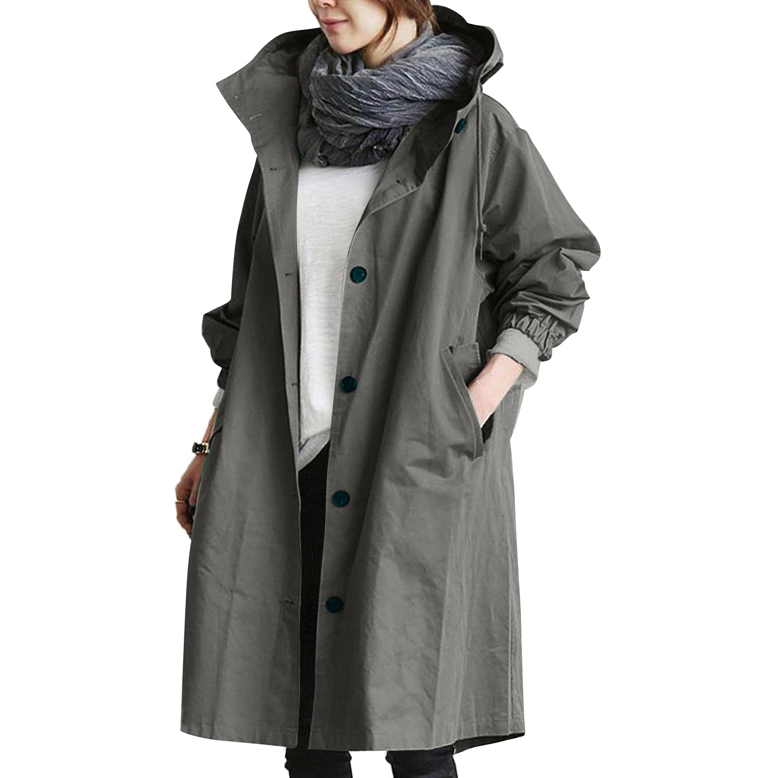 Water Resistant Oversized Hooded Windbreaker Rain Jacket
