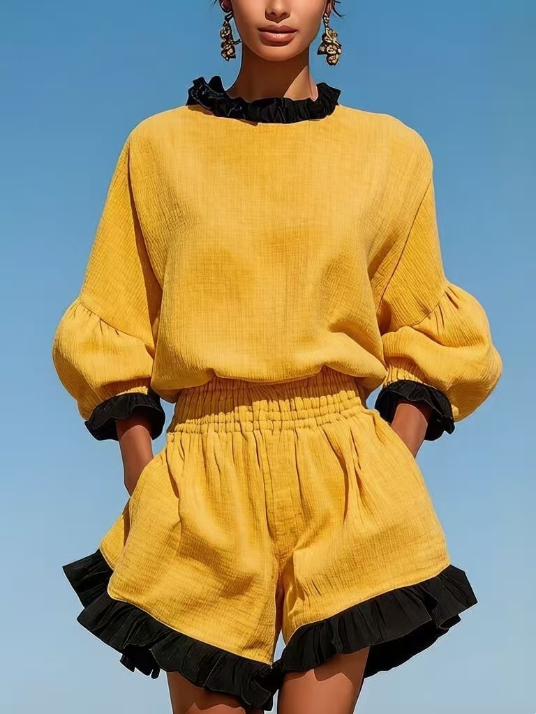 Women's Cotton-Linen Two-Piece Set