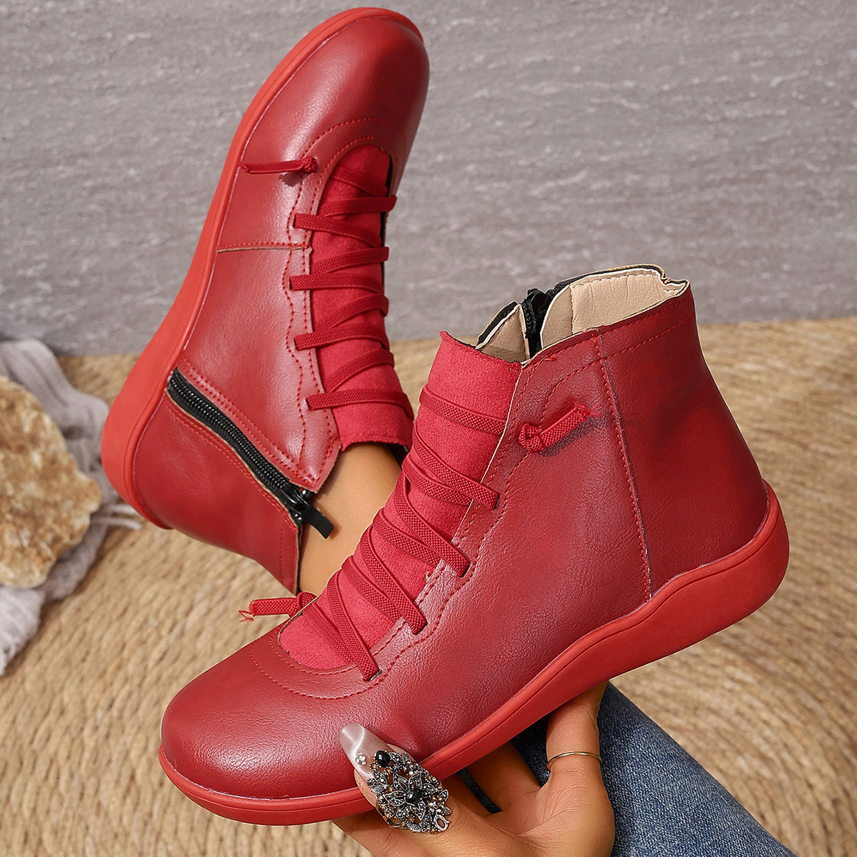 🔥Last Day Promotion 50% OFF🔥 - Women's Comfortable Handmade Leather Foot Support Boots