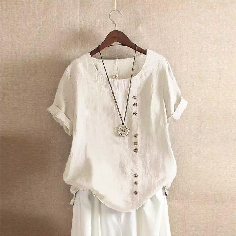 COTTON AND LINEN T-SHIRT