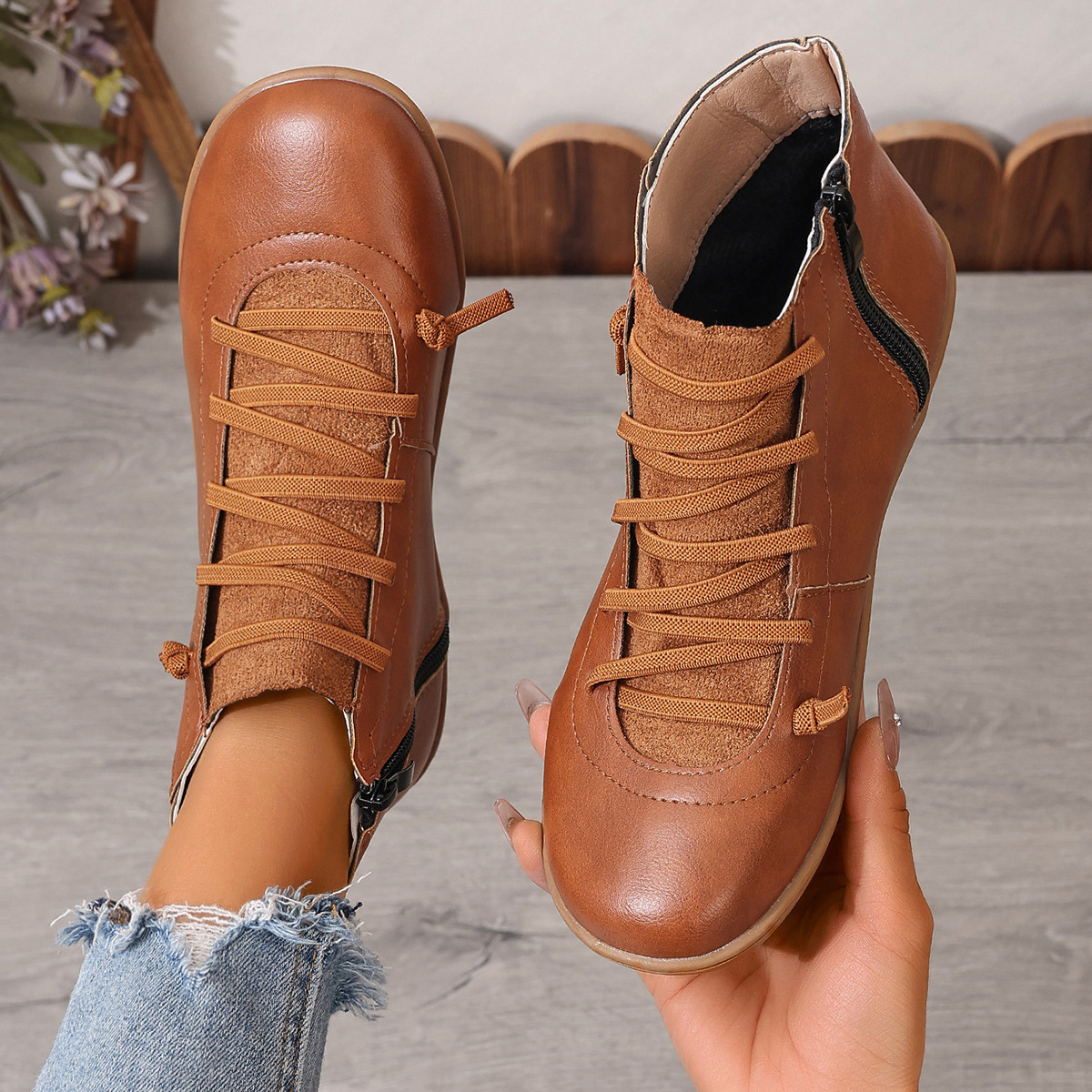 🔥Last Day Promotion 50% OFF🔥 - Women's Comfortable Handmade Leather Foot Support Boots