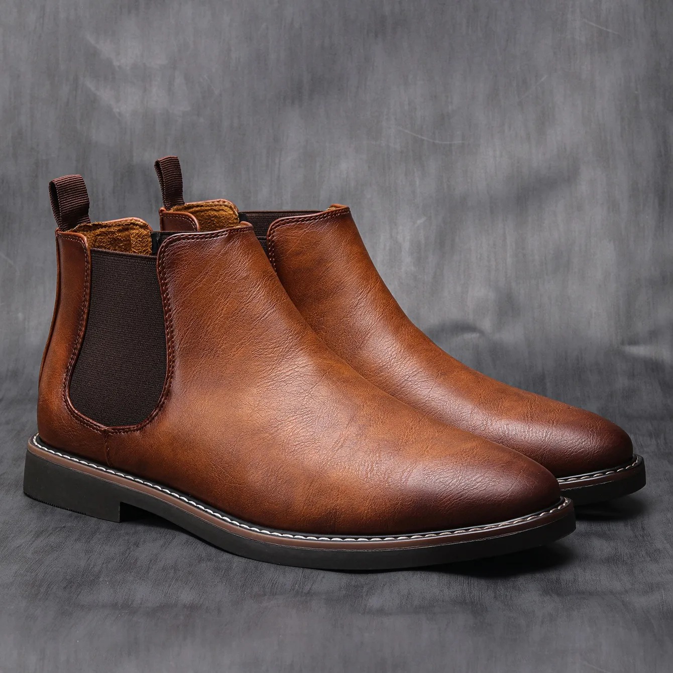 Enjerr Retro Leather Chelsea Boots