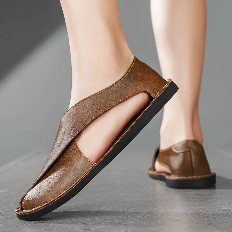 Calfskin Crossover Sandal