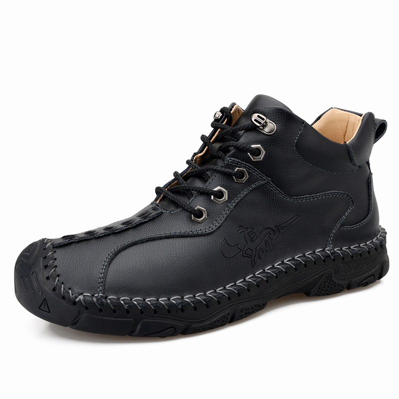⏰Today  70% off-Men's handmade leather British style Collision Avoidance orthopedic thick-soled shoes
