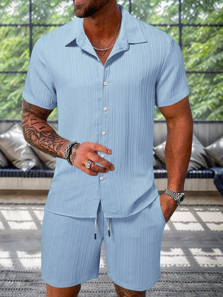 Leisure Textured Shirt Set