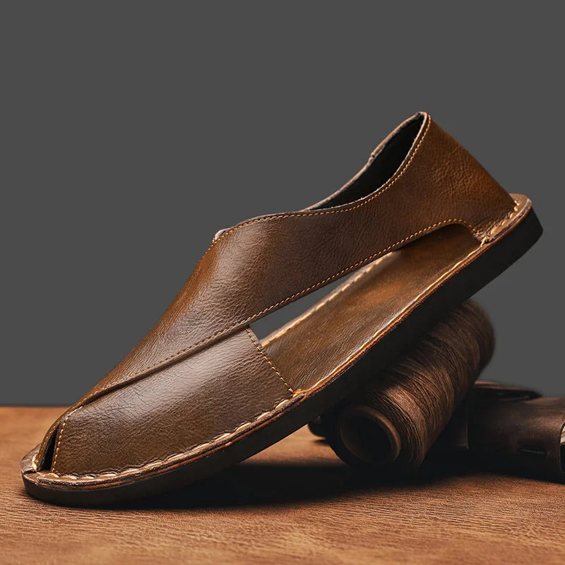 Calfskin Crossover Sandal