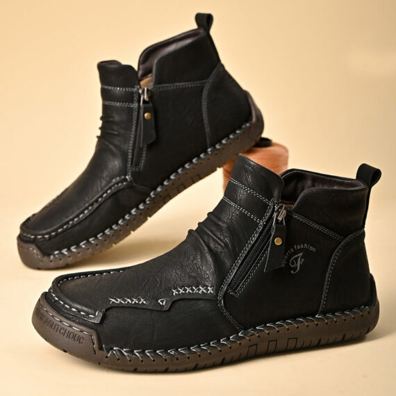 Mostelo – Men’s Soft And Breathable Zipper Outdoor Tooling Boots V2