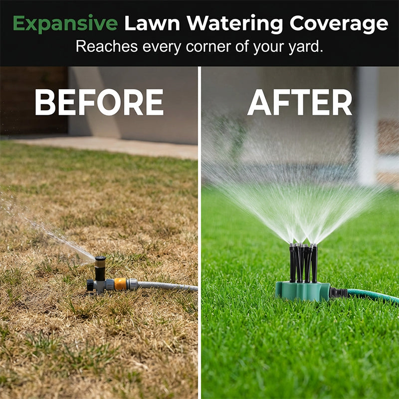 360° Multi-Directional Lawn Sprinkler - Precision Garden Irrigation with Flexible Spray Nozzles