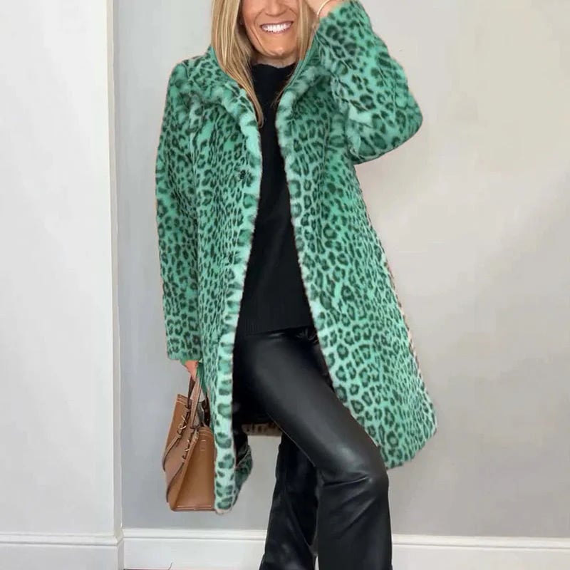 💖Women's Leopard Print Mid-Length Jacket✈️