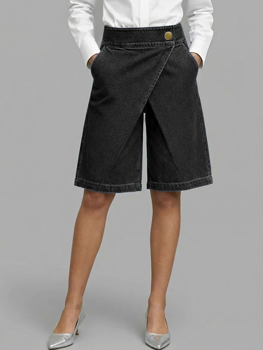 Women's High-waisted Casual Loose Denim Shorts