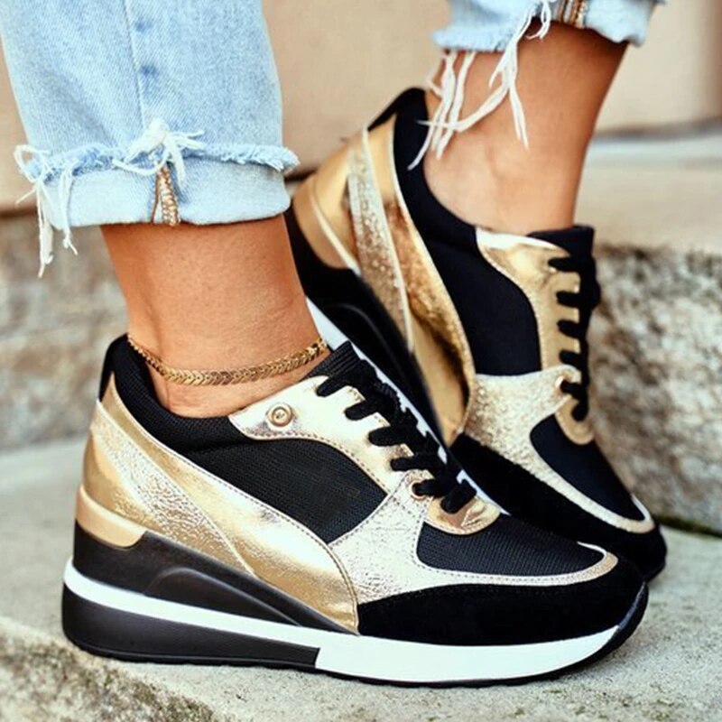 Women Arch Support Comfy Breathable Height Increase Sneakers