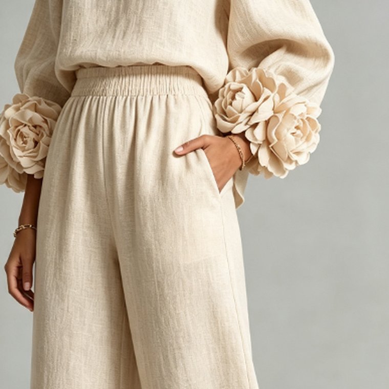 The camellia cuff and pocket in Oat