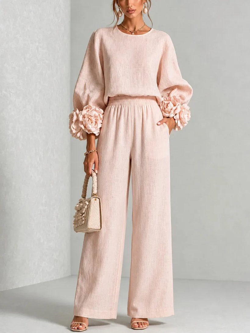 Camellia Cuff Set in Blush