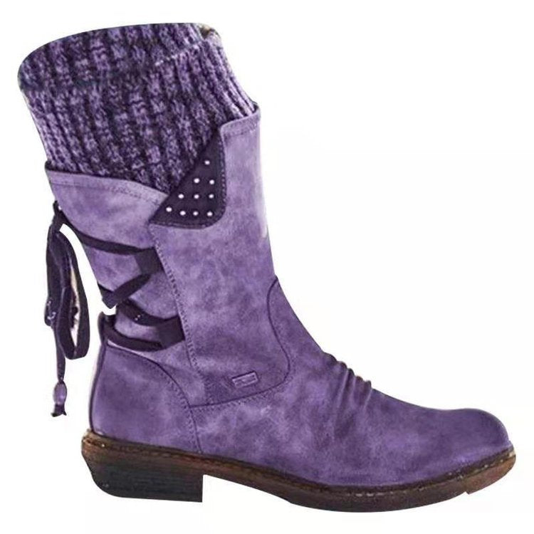 Women's Winter Warm Back Lace Up Snow Boots