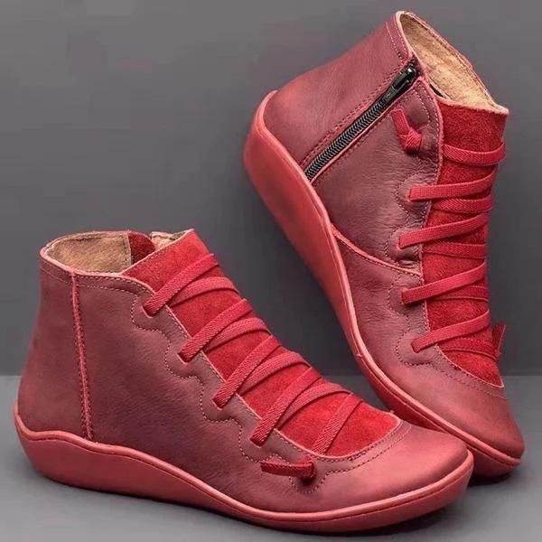 Premium Orthopedic Lace-Up Ankle Boots, Genuine Comfy Orthopedic Leather Boots, 2024 Design