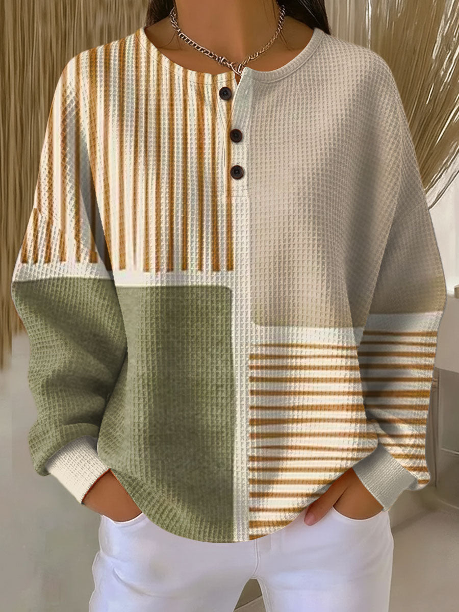 Double-Layer Waffle Knit Top