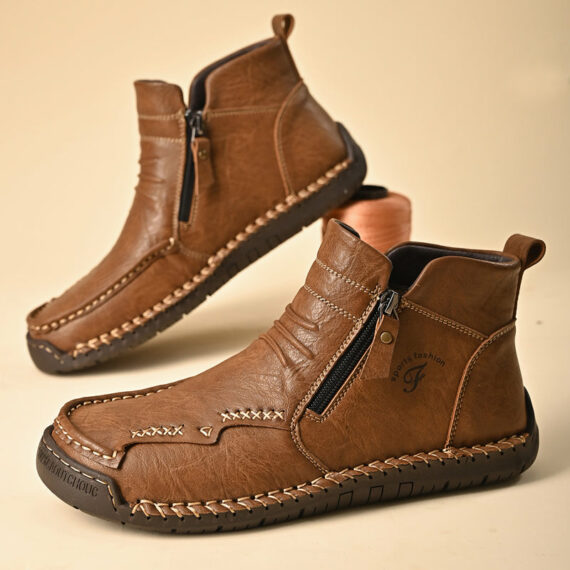 Mostelo – Men’s Soft And Breathable Zipper Outdoor Tooling Boots V2