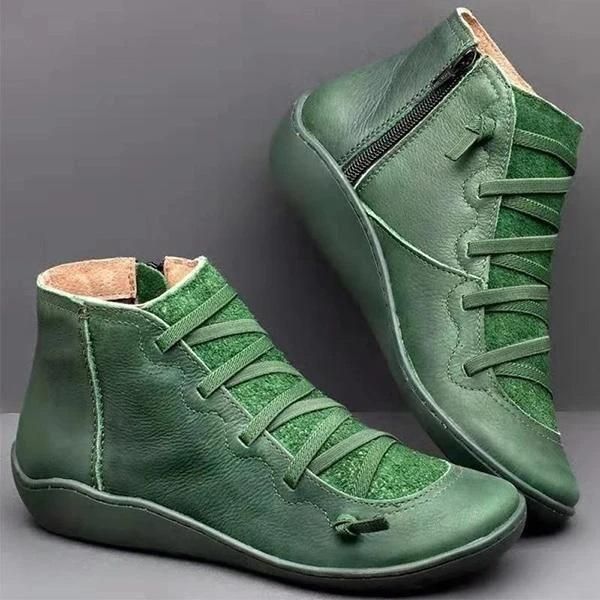 Premium Orthopedic Lace-Up Ankle Boots, Genuine Comfy Orthopedic Leather Boots, 2024 Design