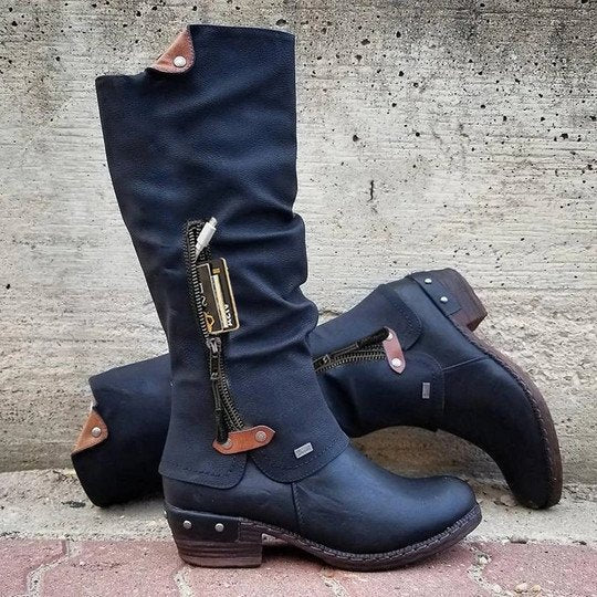 Bag Boho Winter Western Punk Side Zipper Cowgirl Boots