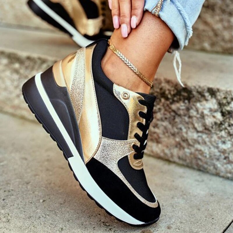 Women Arch Support Comfy Breathable Height Increase Sneakers
