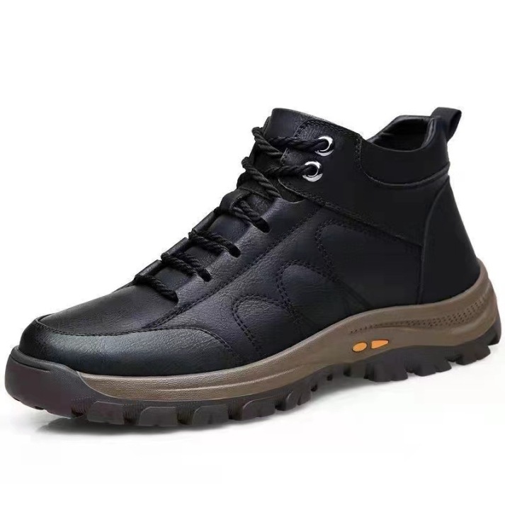 Men's Comfy Arch Support Waterproof Lightweight Handmade Orthopedic Genuine Leather Shoes