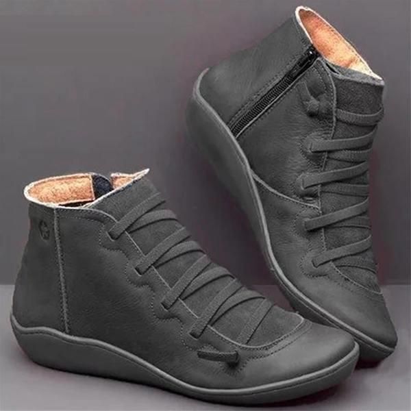 Premium Orthopedic Lace-Up Ankle Boots, Genuine Comfy Orthopedic Leather Boots, 2024 Design