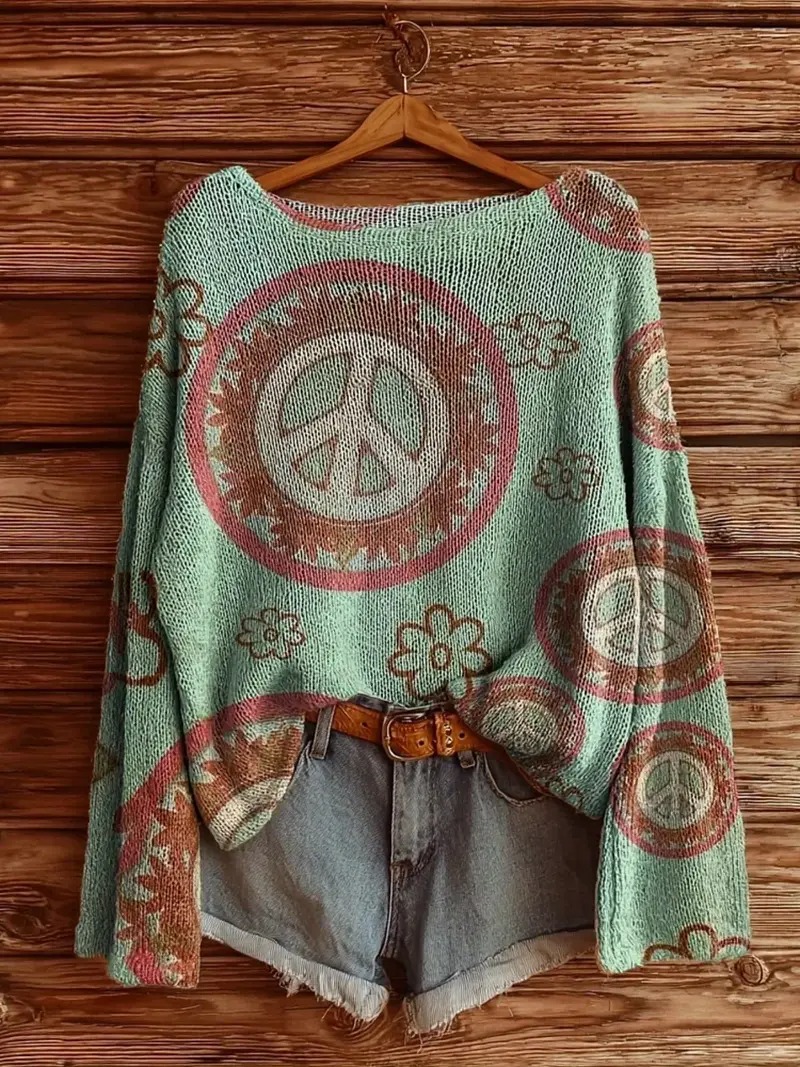 Women’s Casual Boho Pullover – Lightweight Knit for Effortless Style