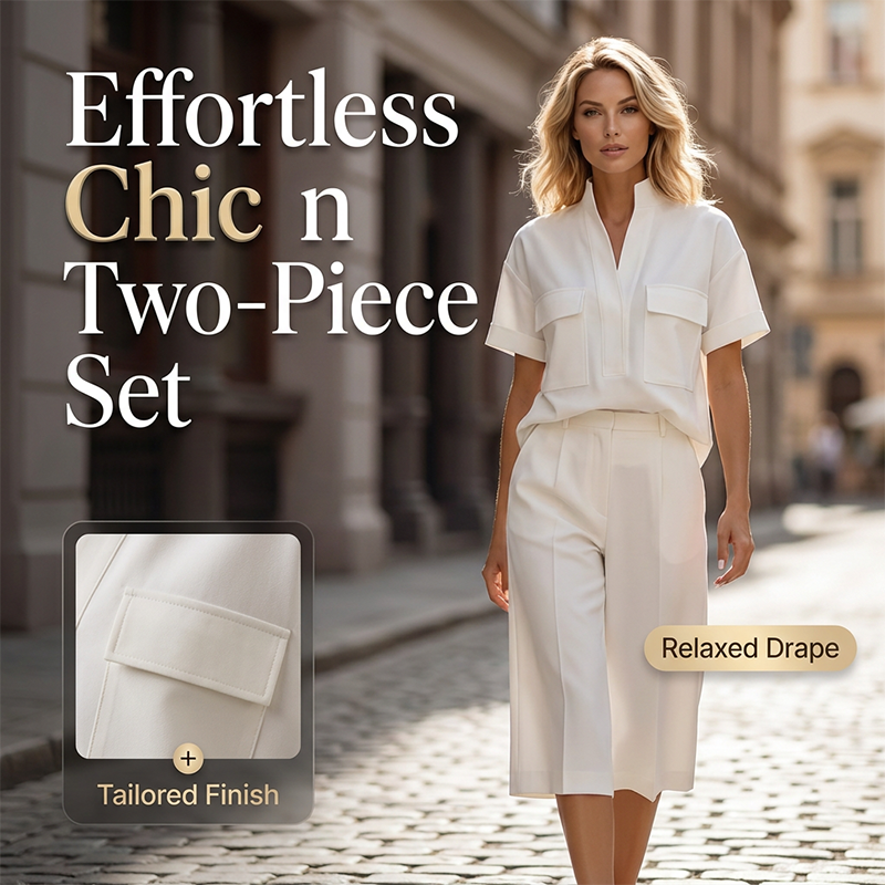 Women Loose Solid Color Two Piece Set