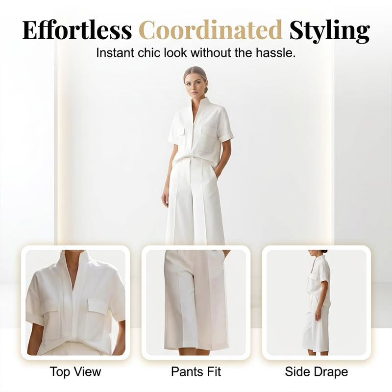 Women Loose Solid Color Two Piece Set