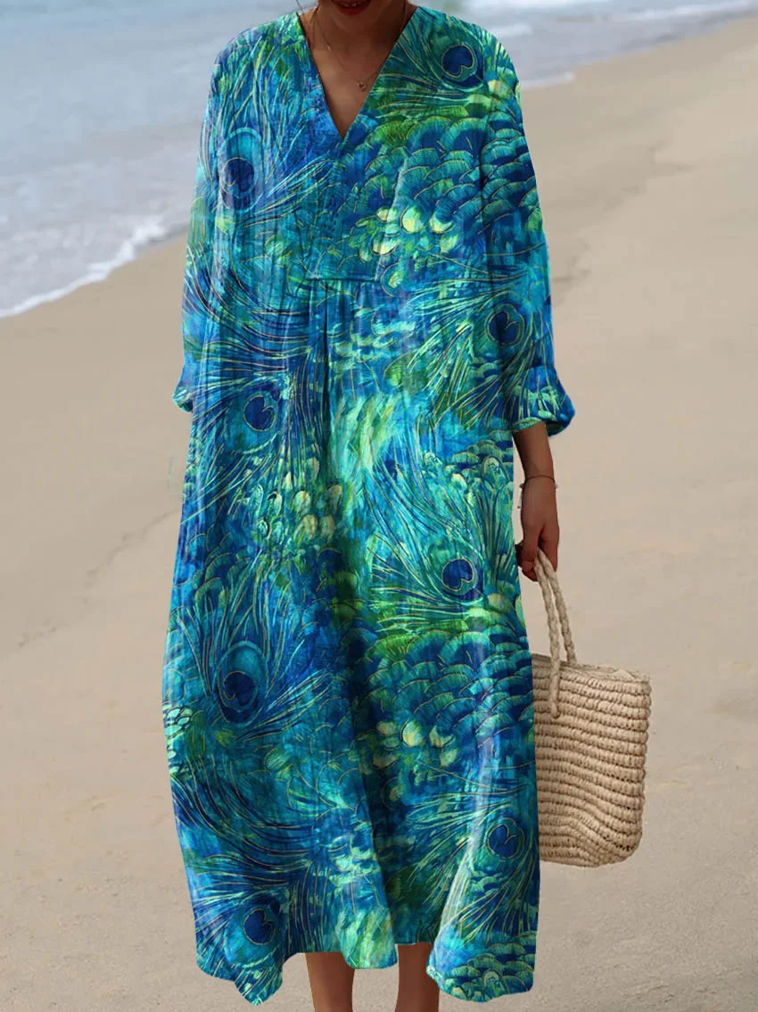 Women's Abstract Pattern Art Print Cotton Dress - Series5