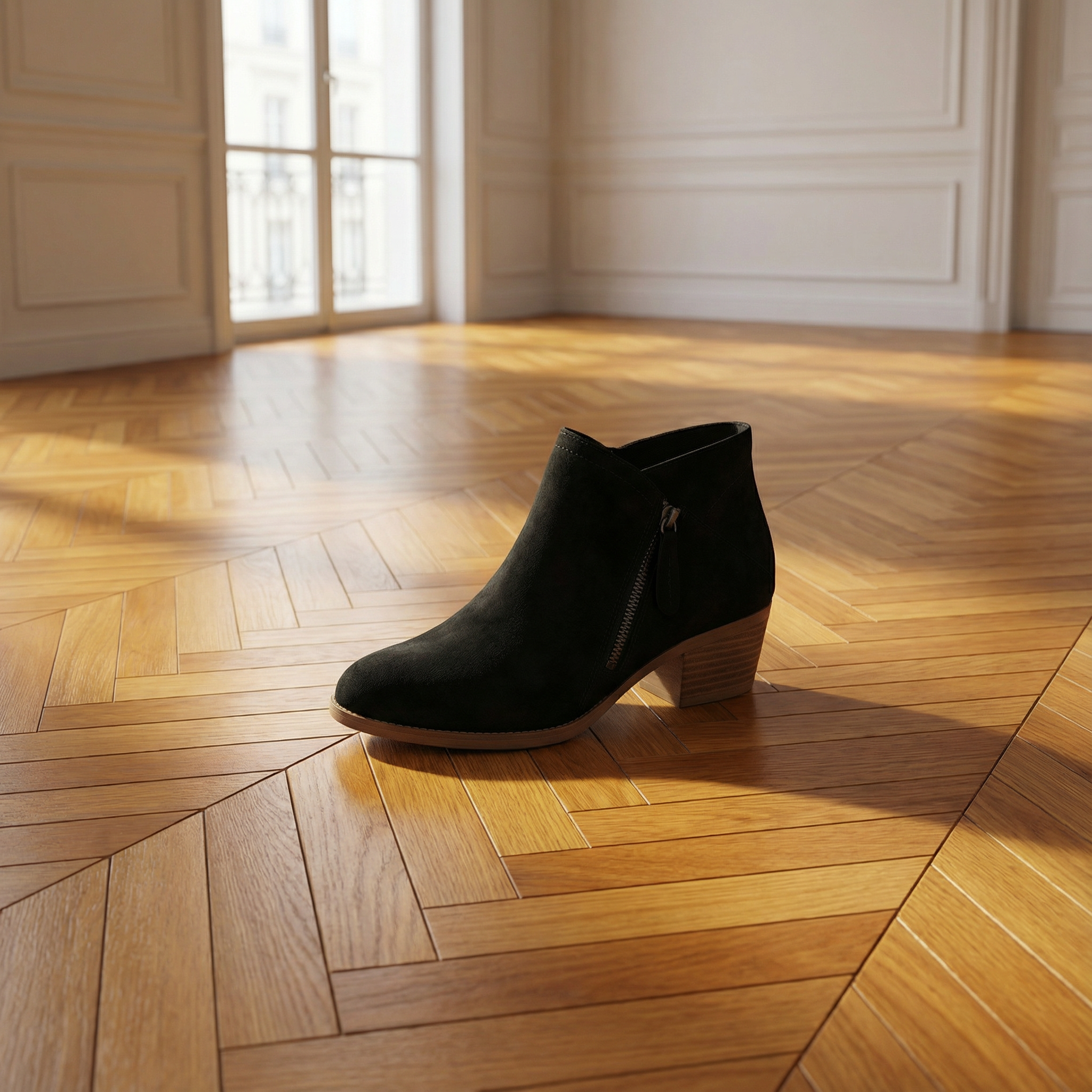 Women Ankle Boots – Comfortable Side Zip Low Heel Stylish Footwear For Everyday Wear