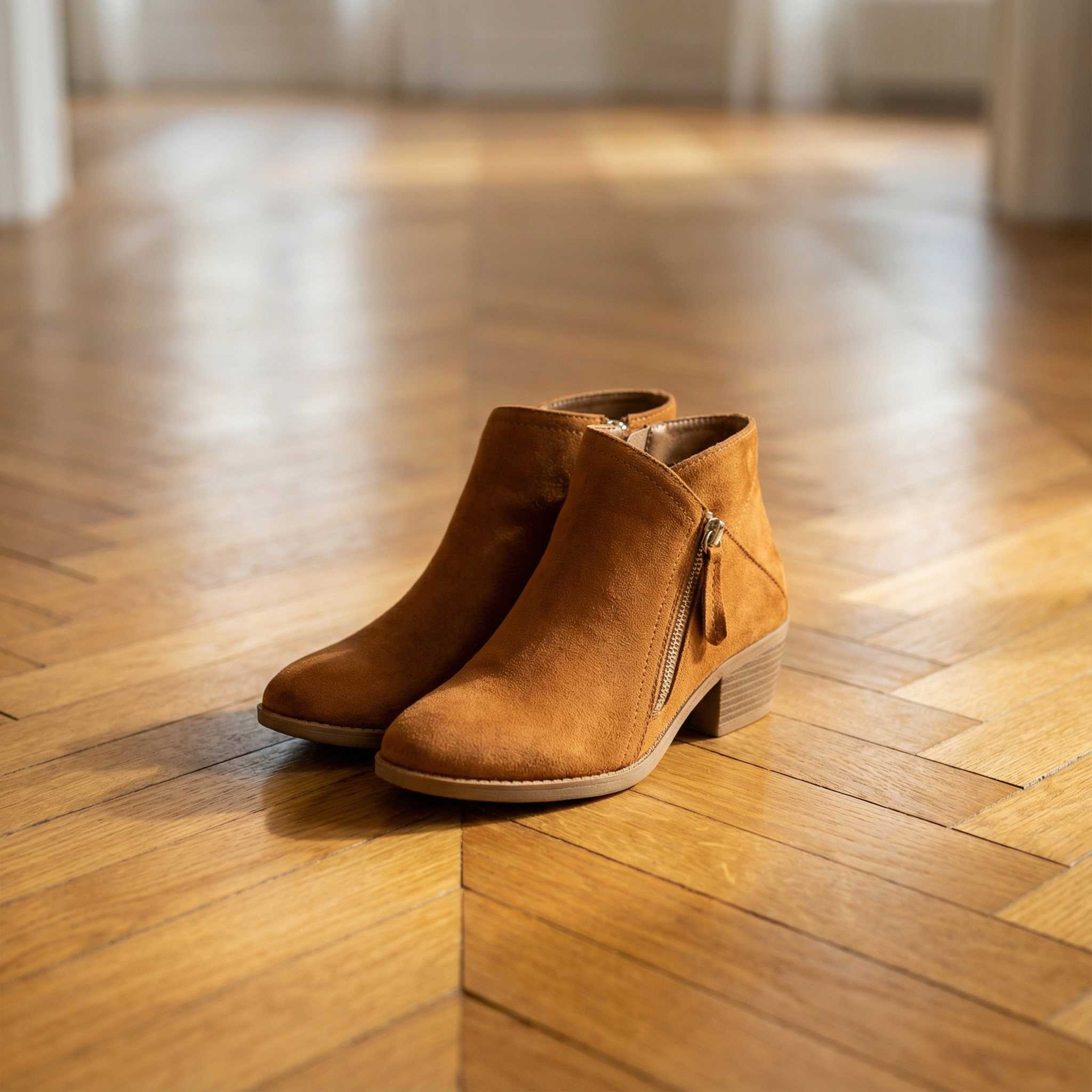 Women Ankle Boots – Comfortable Side Zip Low Heel Stylish Footwear For Everyday Wear