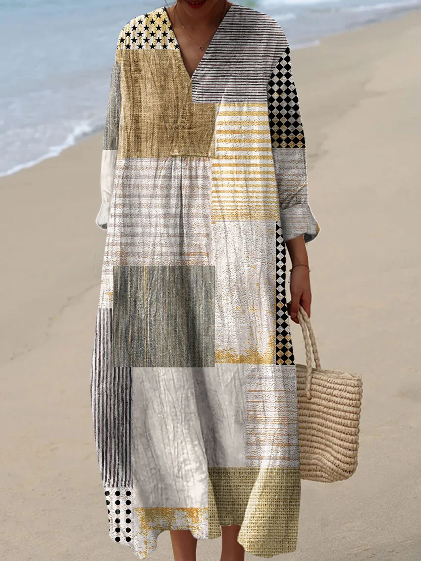 Women's Abstract Art Print Cotton Dress - Collection 3