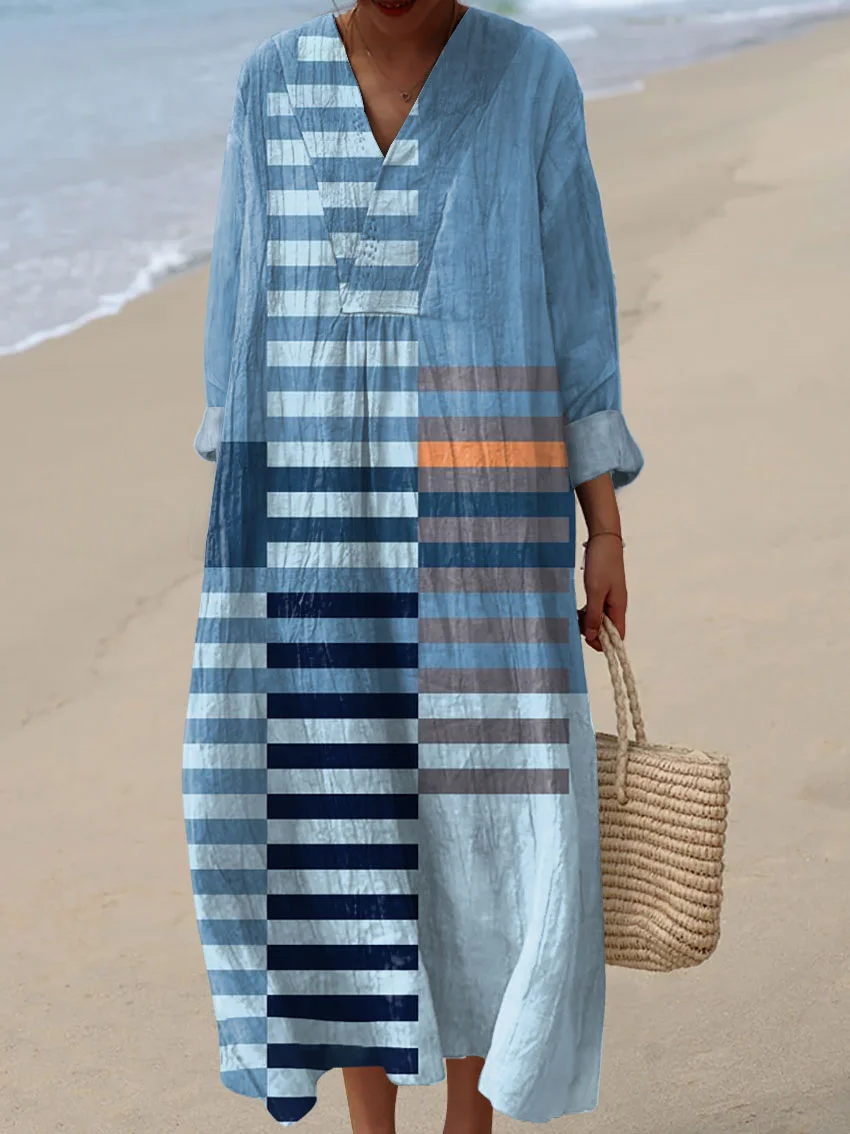 Women's Abstract Art Print Cotton Dress - Collection 3