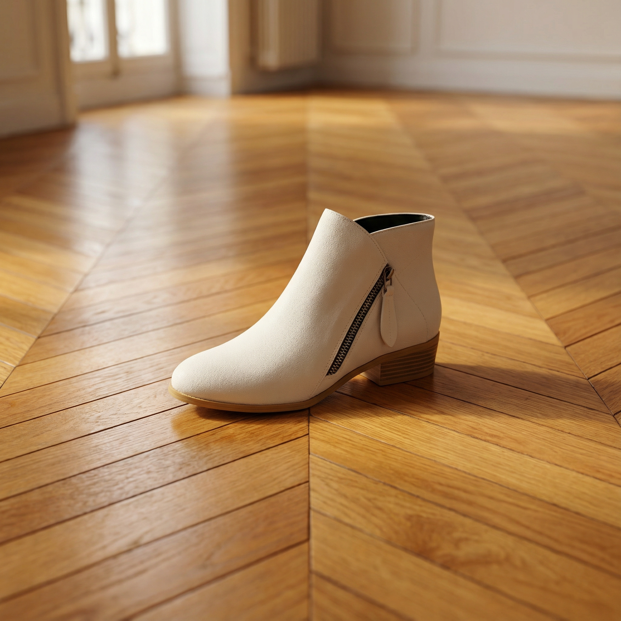 Women Ankle Boots – Comfortable Side Zip Low Heel Stylish Footwear For Everyday Wear