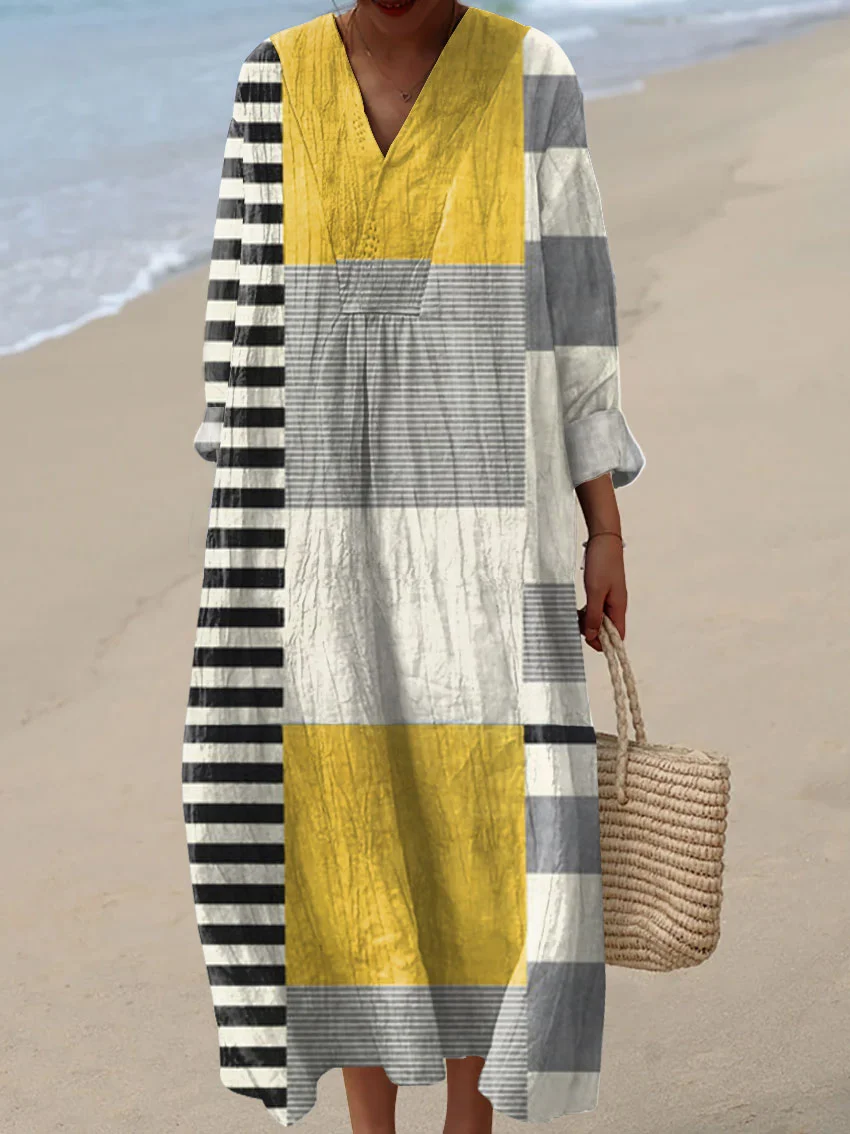 Women's Abstract Art Print Cotton Dress - Collection 3