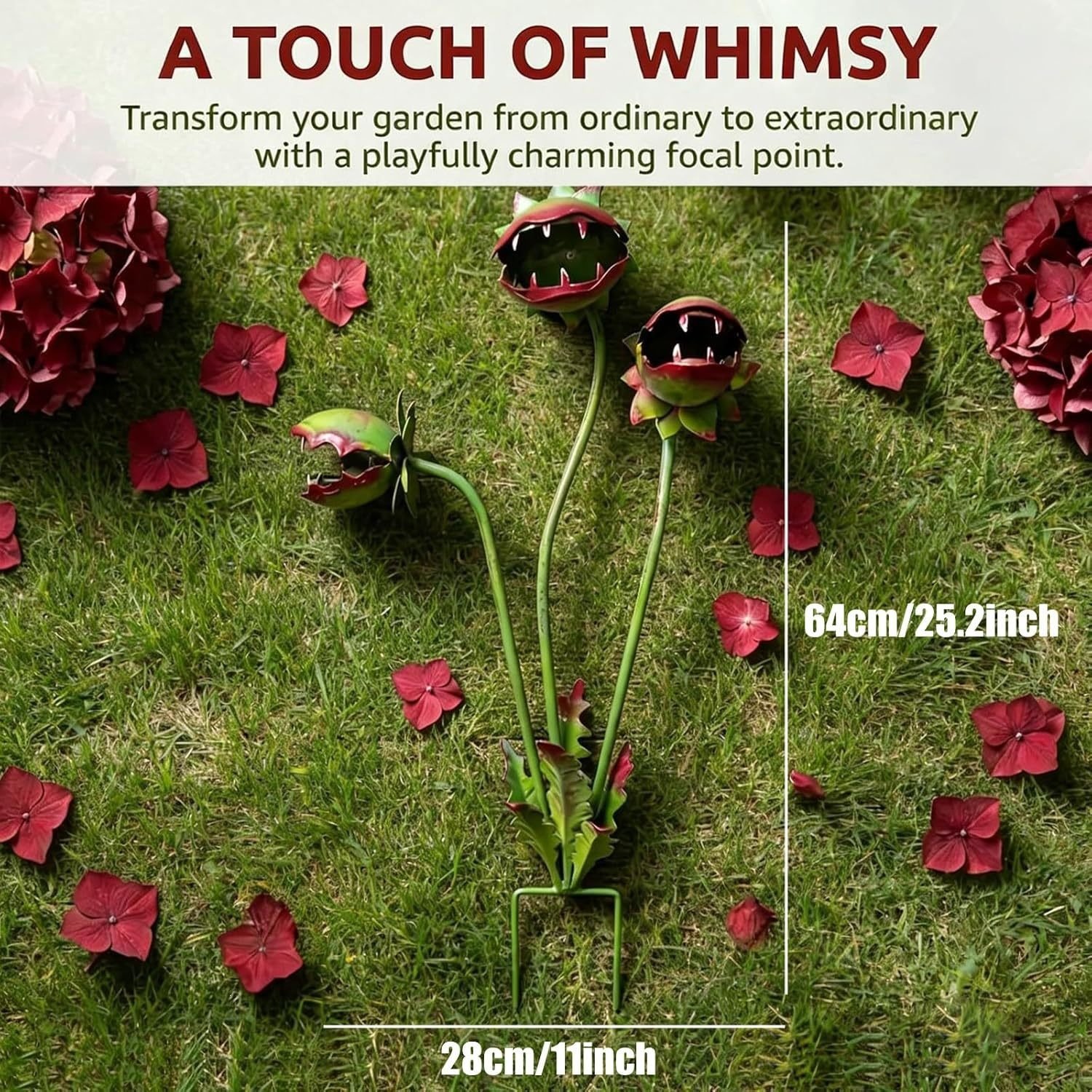 🏆Last Day Promo: 70% OFF 🎖️Whimsical Metal Venus Flytrap Garden Stake – Handcrafted Outdoor Carnivorous Plant Decor – Unique Gardening Gift