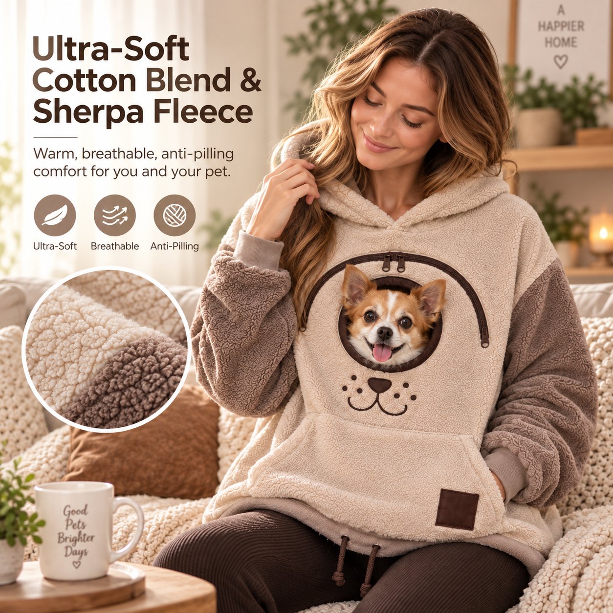 🔥HOT SALE  70% OFF 🐾 Cozy Pet Carrier Hoodie — Built-In Pouch for Cats & Small Dogs