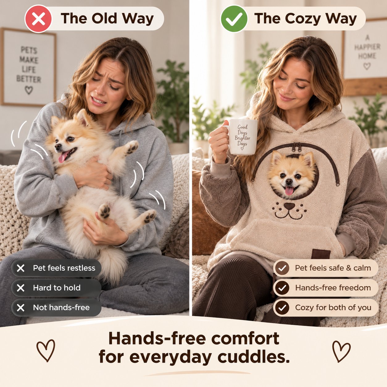 🔥HOT SALE  70% OFF 🐾 Cozy Pet Carrier Hoodie — Built-In Pouch for Cats & Small Dogs