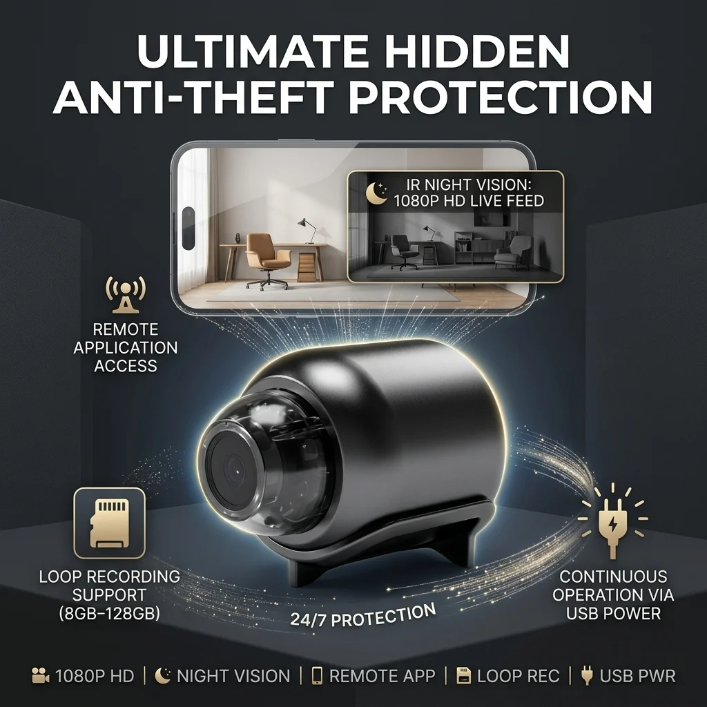 🎥 Covert Surveillance Gadget — Hotels, Bathrooms, Cars, Homes, Subways — Miniature Wireless Mini Camera