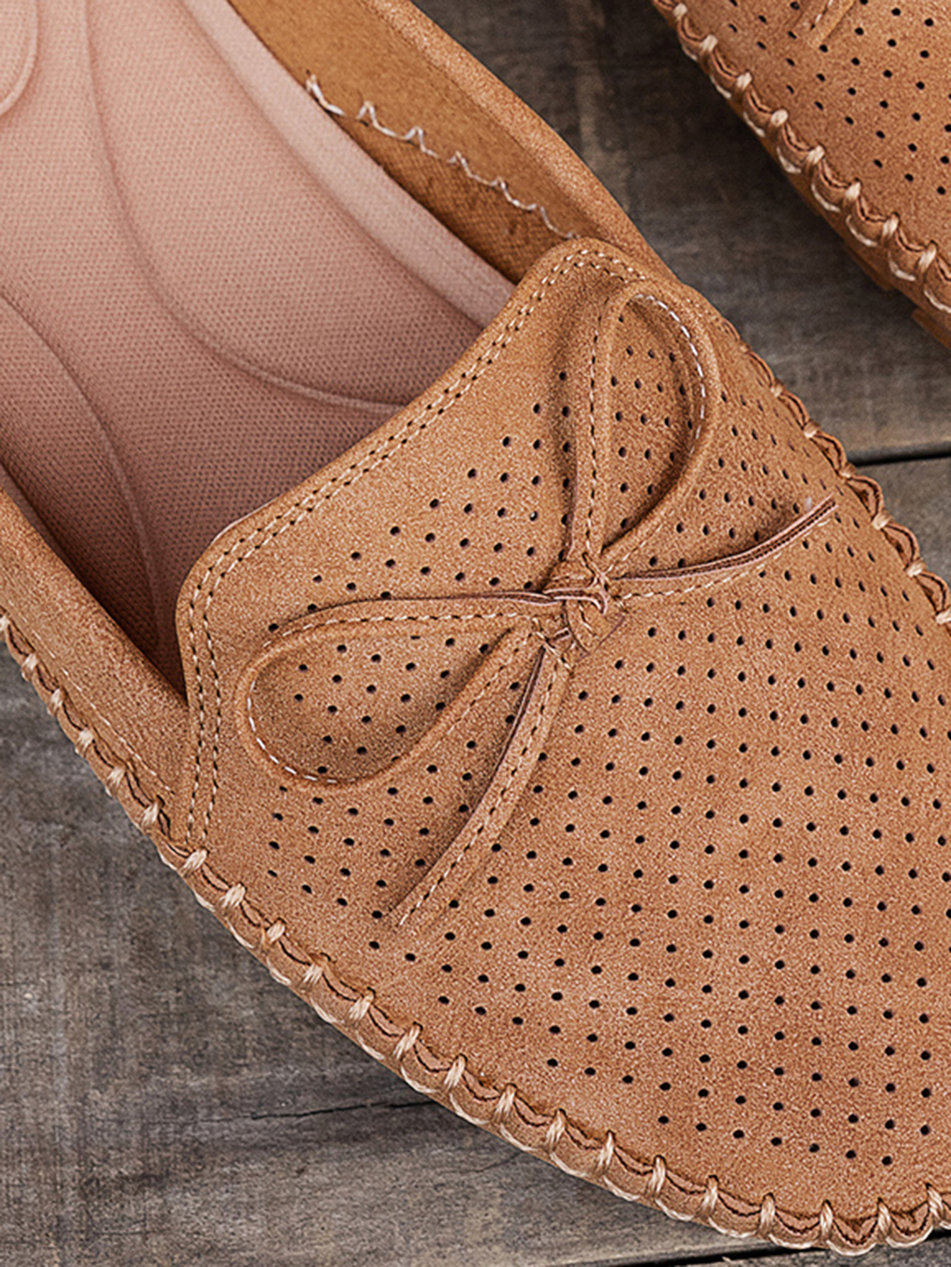 Retro Flat Loafers &ndash; side profile view Blue
