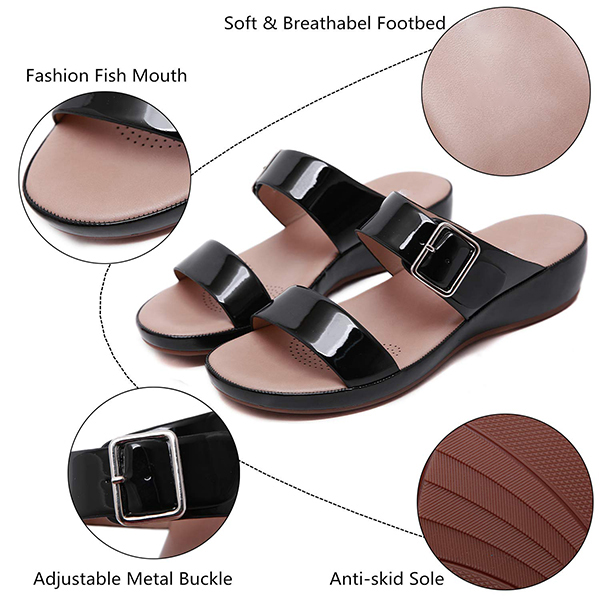 Women's Summer Casual Comfort Air Cushion Leather Sandals-tidenox