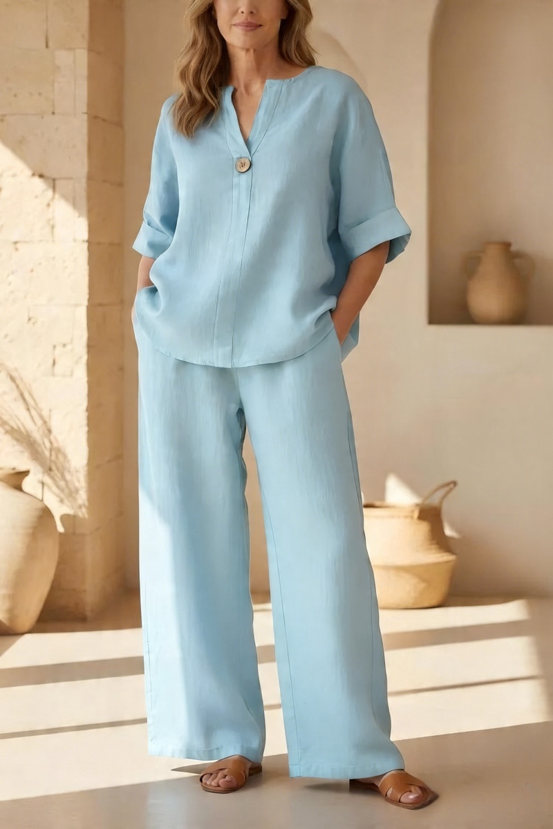 💥Women's Cotton Linen Wide-Leg Home Wear Set