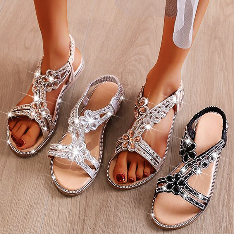 Women's Summer Luxury Designer Rhinestone Sandals-tidenox